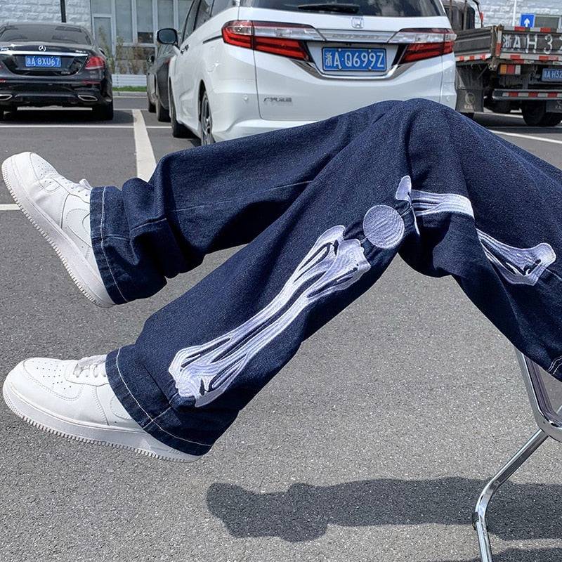 Jeans skeleton-y2k streetwear