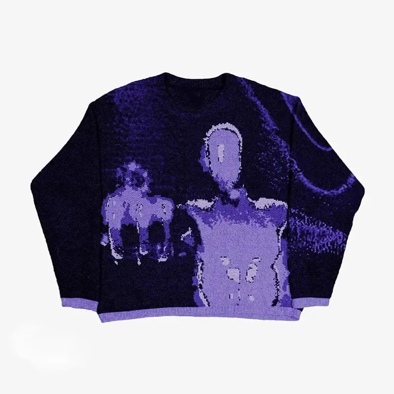 Knit violet-y2k streetwear