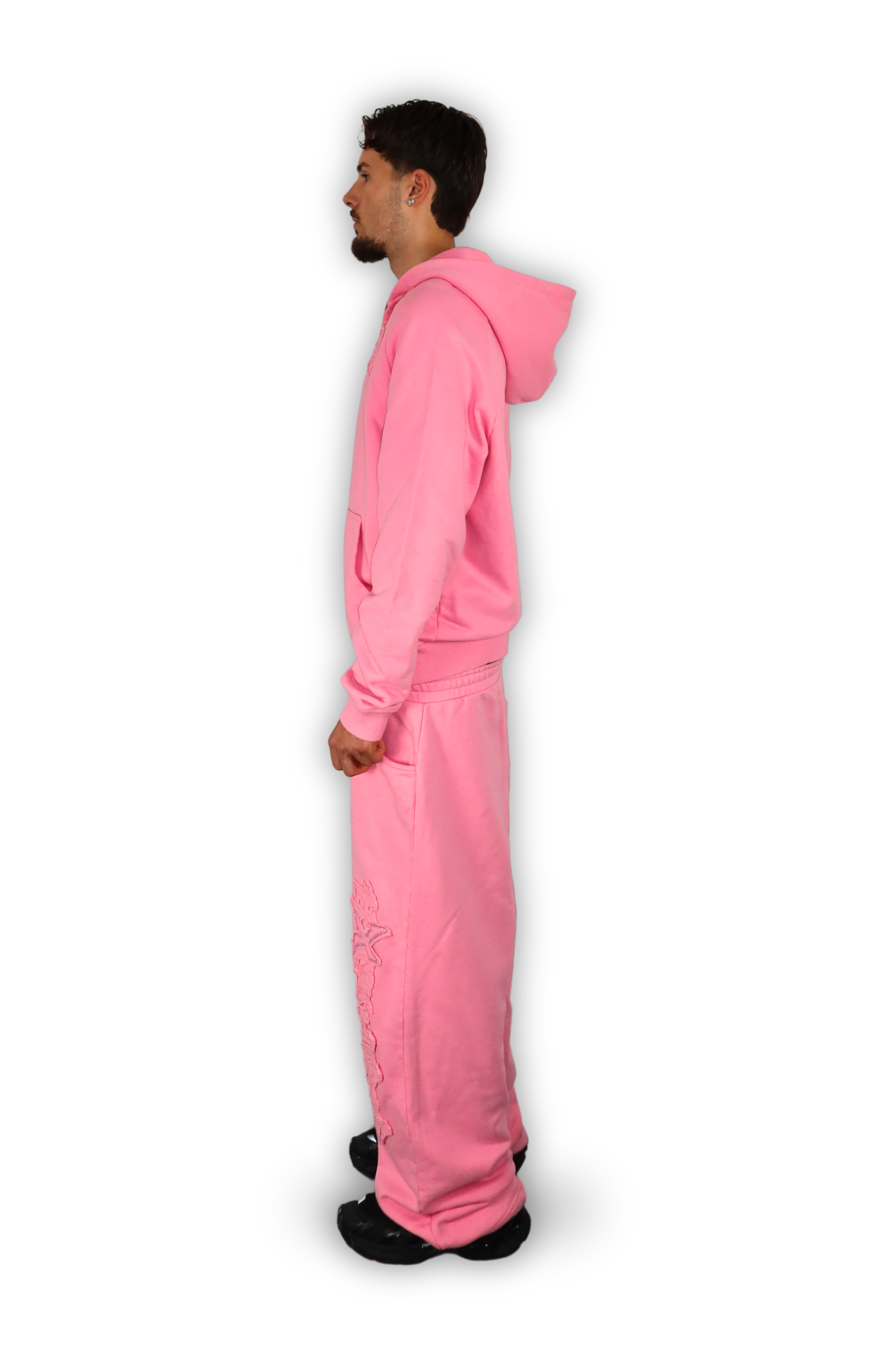 DISTRESSED ZIP HOODIE SAKURA PINK