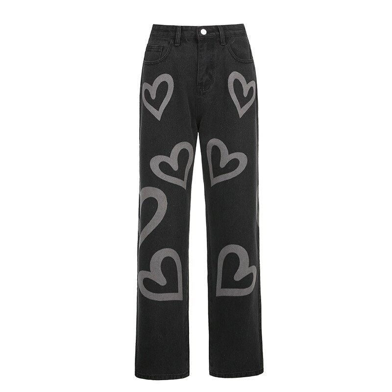 Pantalon coeur-y2k streetwear