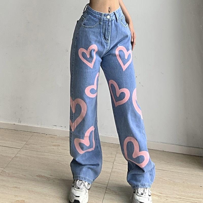 Pantalon coeur-y2k streetwear