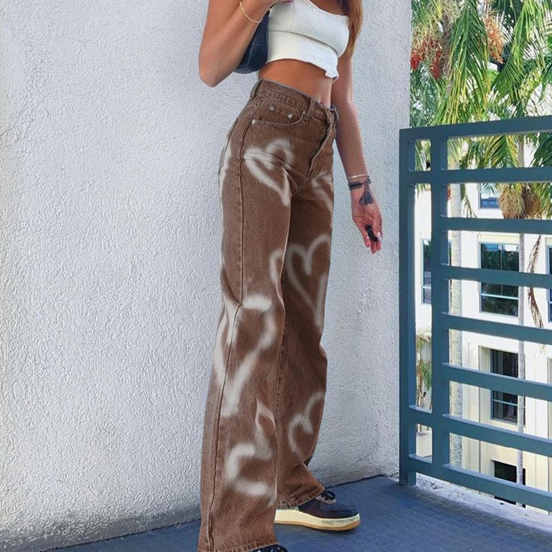 Pantalon coeur-y2k streetwear