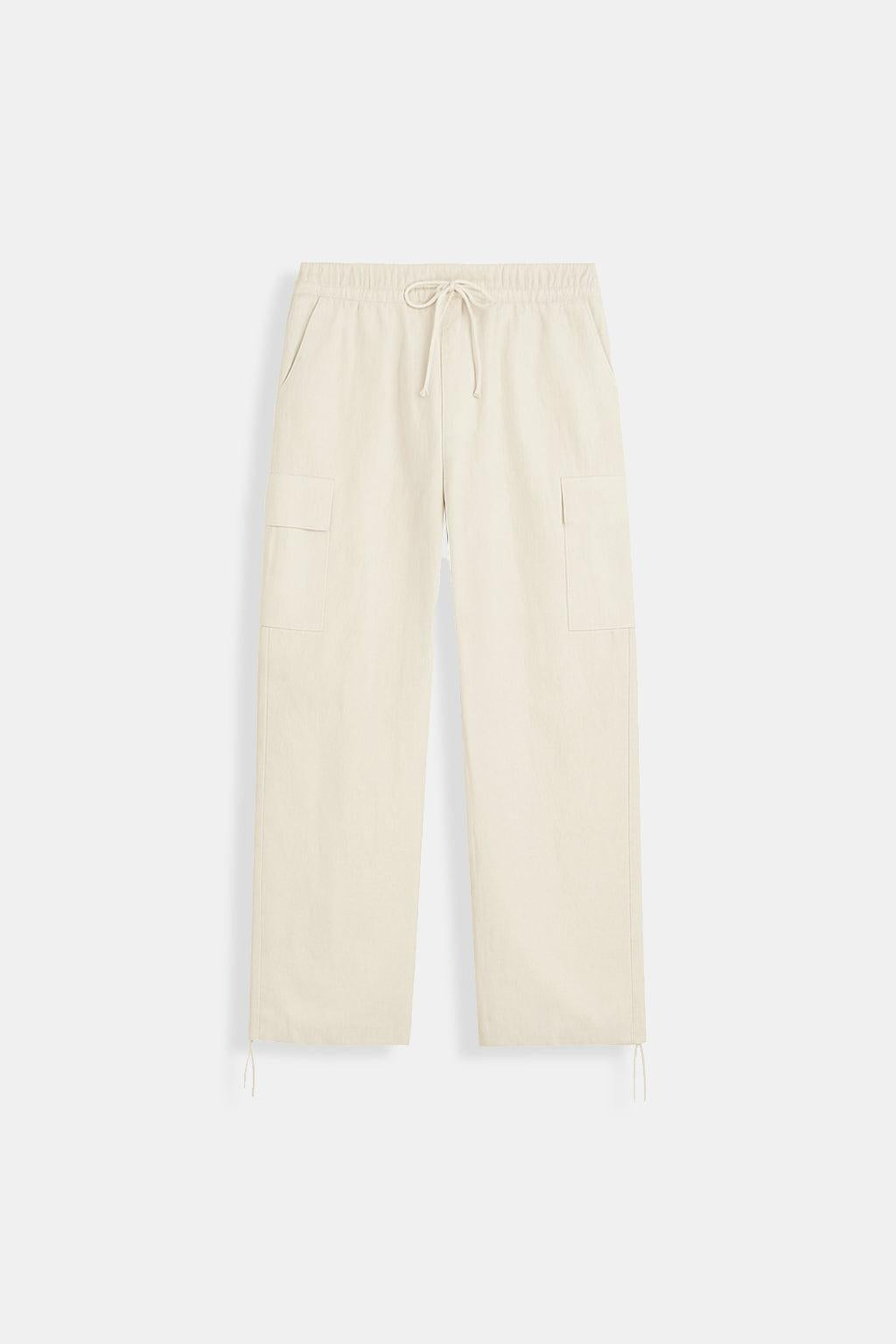 Pantalon parachute beige