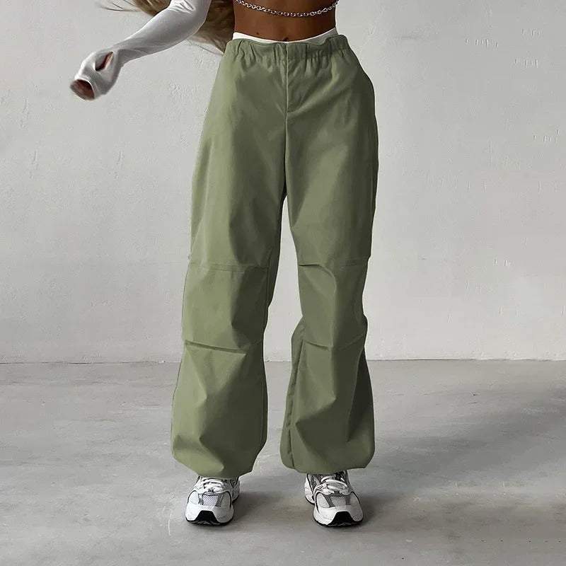 Pantalon parachute kaki