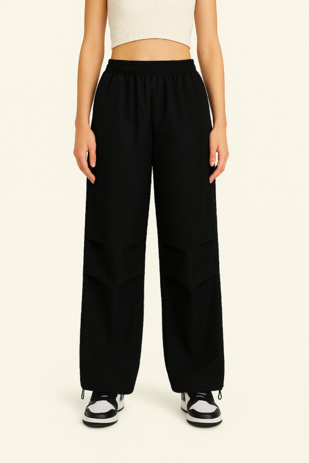 Pantalon parachute noir