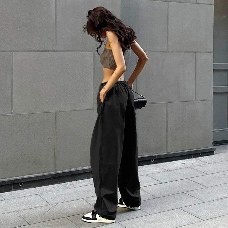 Pantalon parachute noir