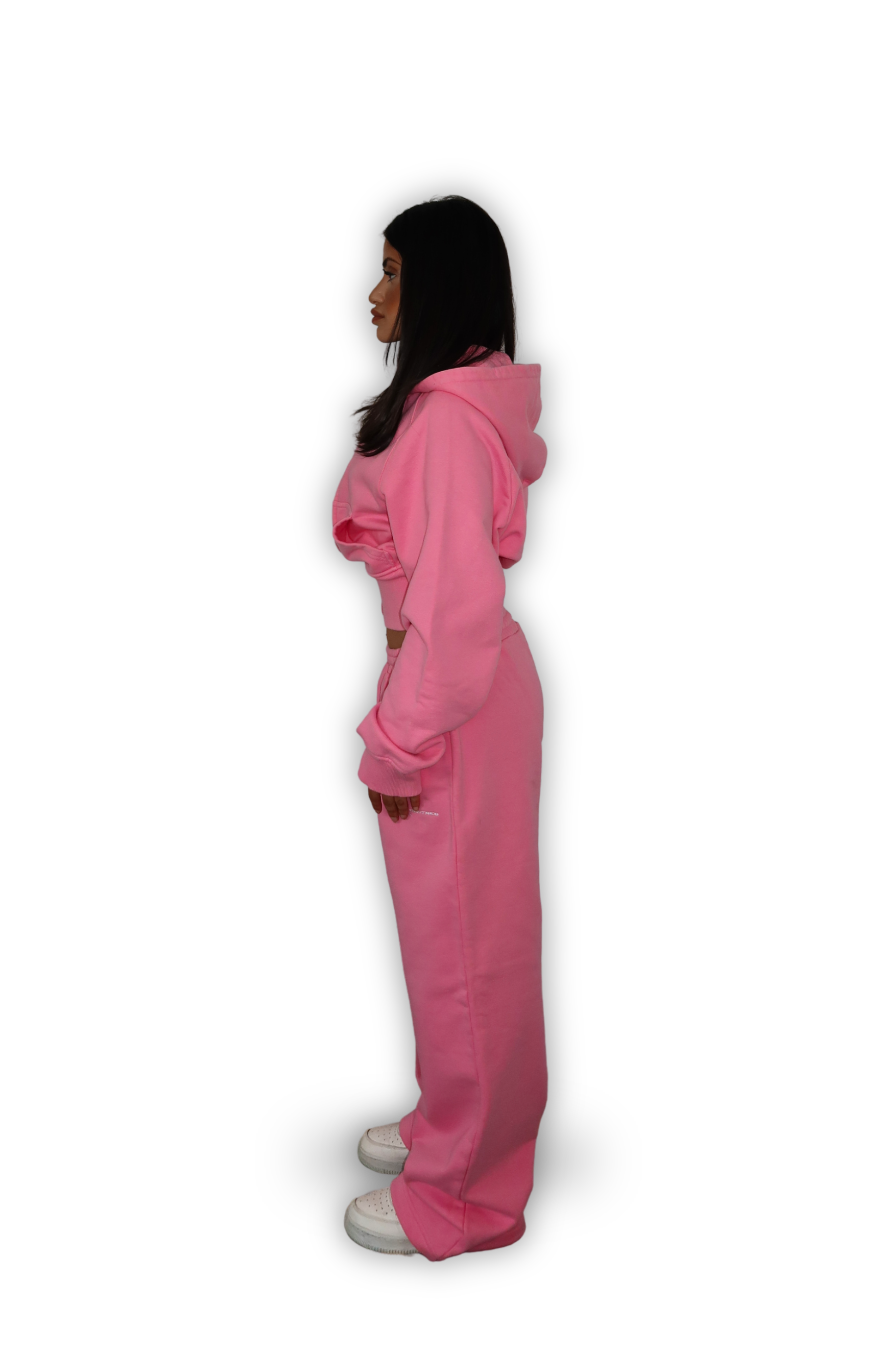CROPPED ZIP HOODIE SAKURA PINK