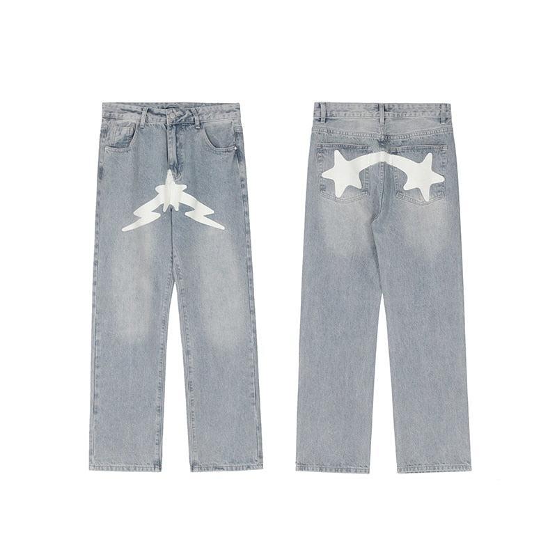 Printed jeans-y2k streetwear