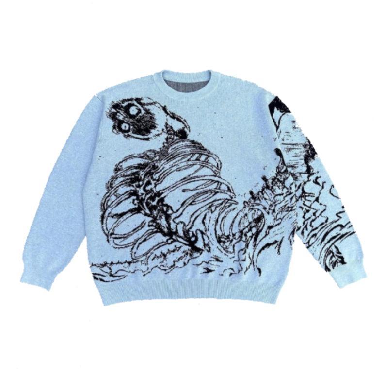 Pull squelette Y2K-y2k streetwear