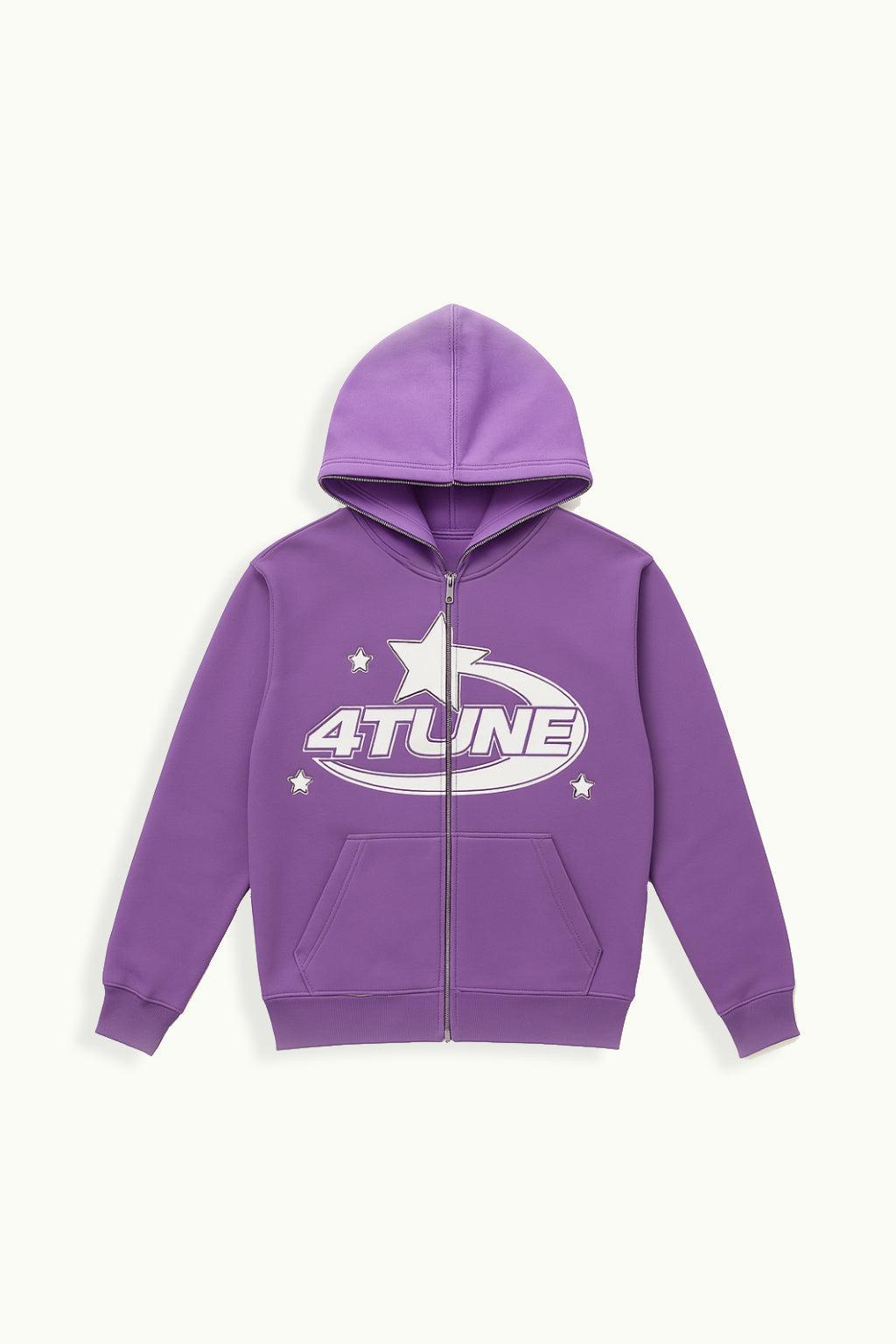 Purple full zip hoodie-y2k streetwear