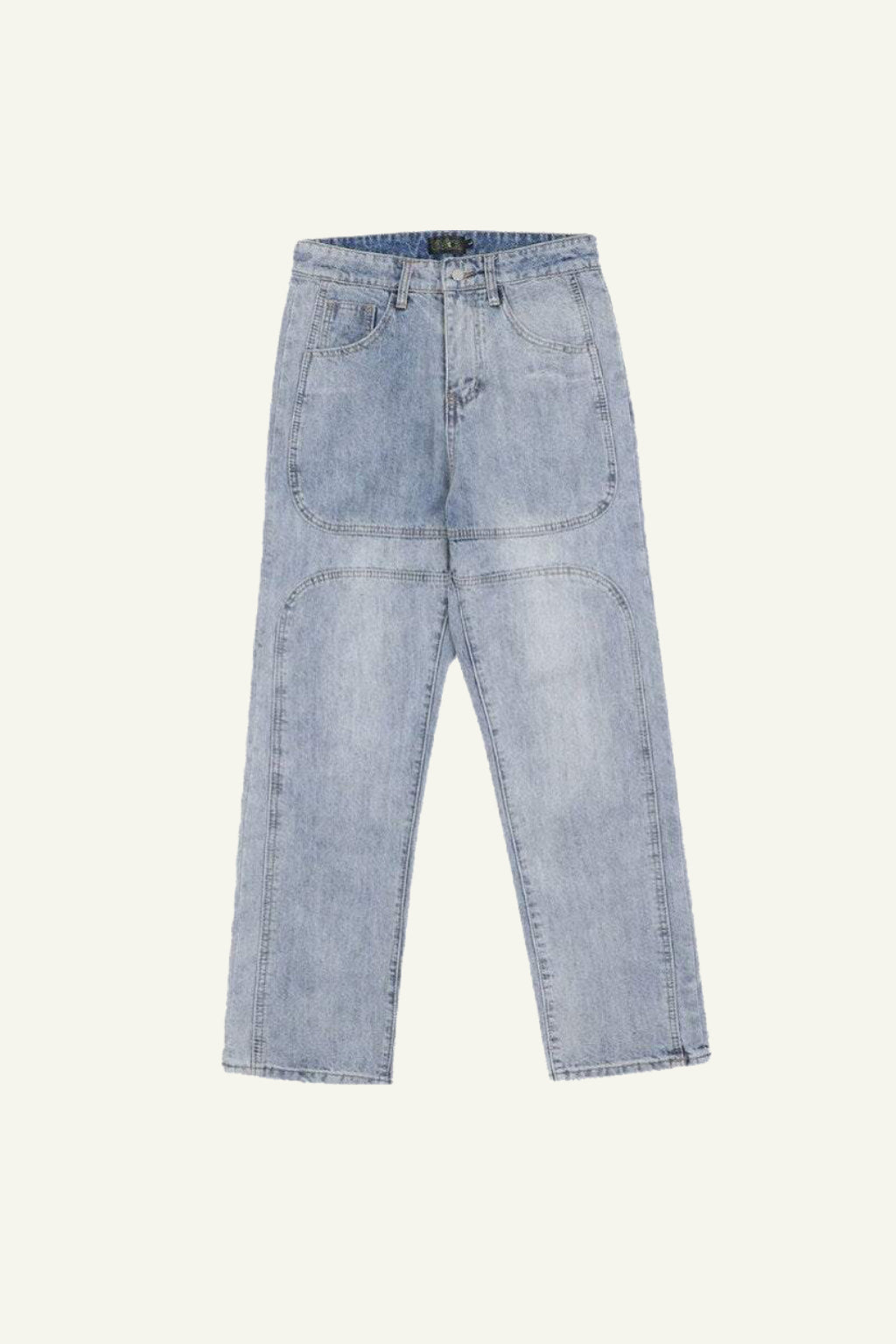 Stacked denim jeans men's