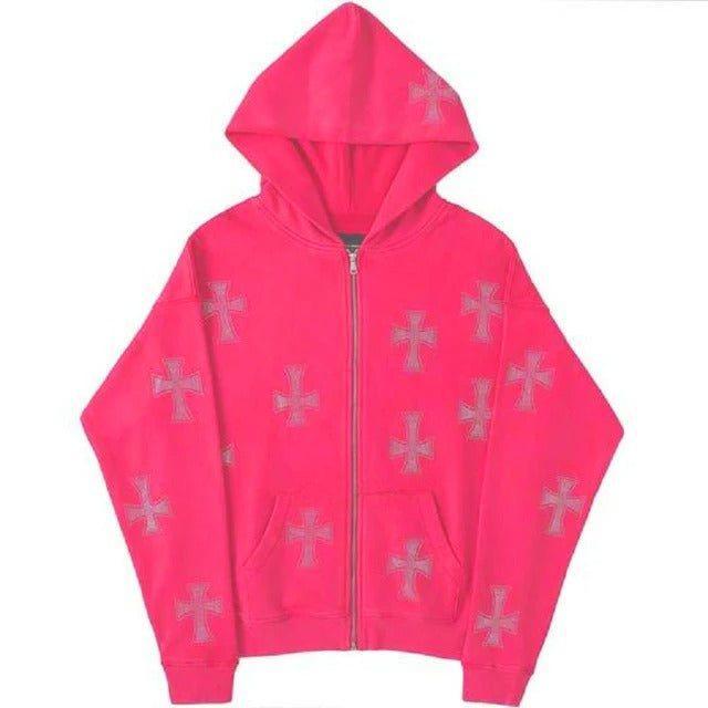 Sweat croix strass-y2k streetwear