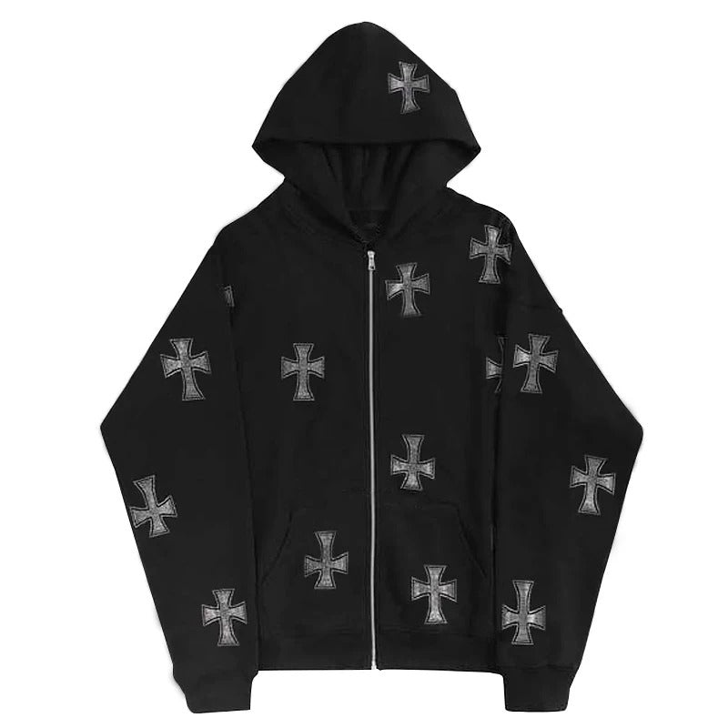 Sweat croix strass-y2k streetwear