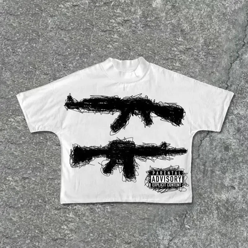 T Shirt parental advisory-y2k streetwear