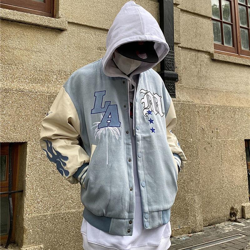 Varsity jacket bleu ciel