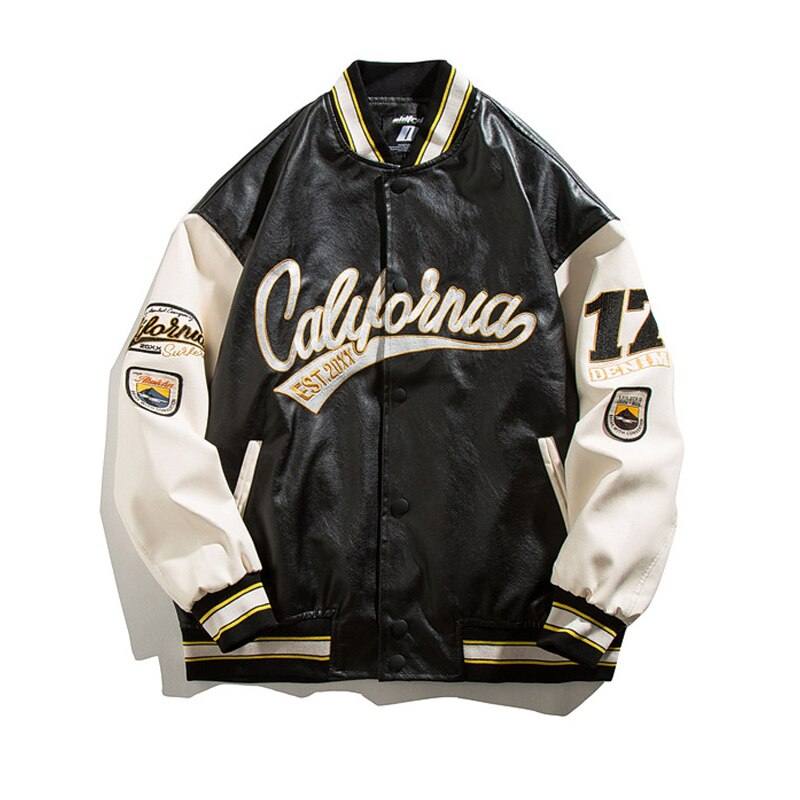 Varsity jacket cuir-y2k streetwear