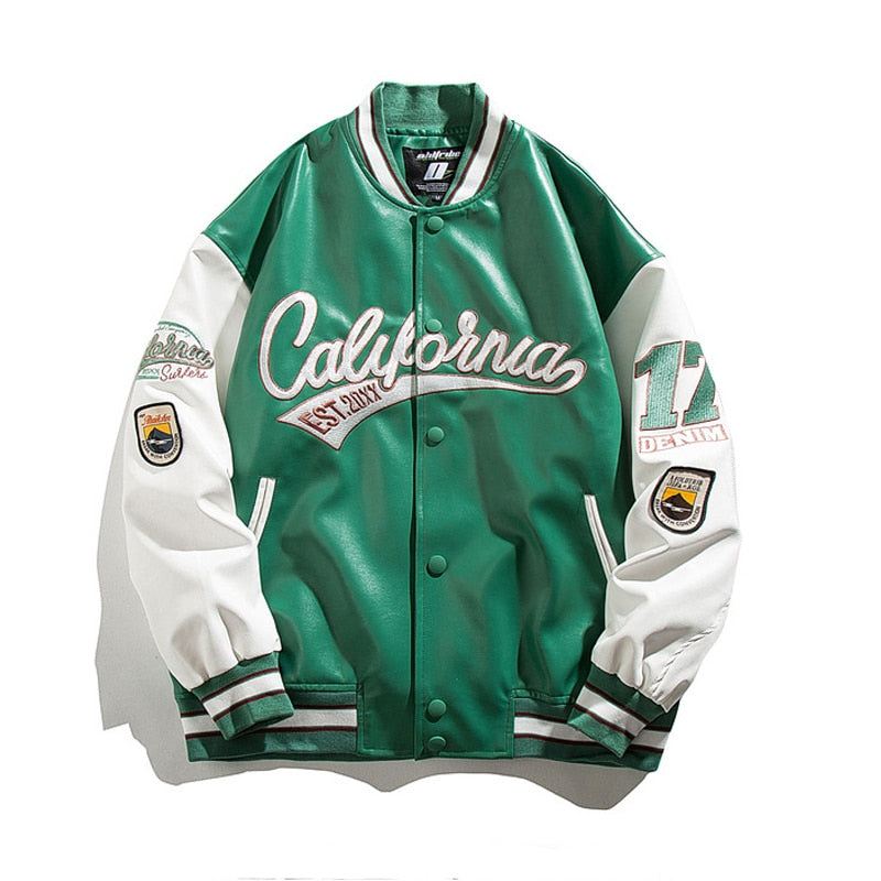 Varsity jacket cuir-y2k streetwear