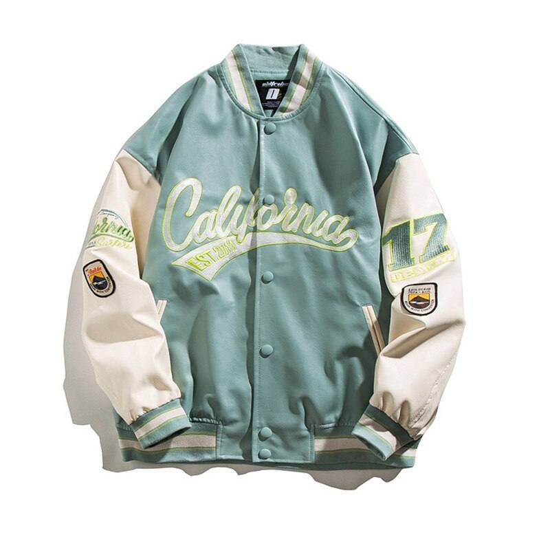 Varsity jacket cuir-y2k streetwear
