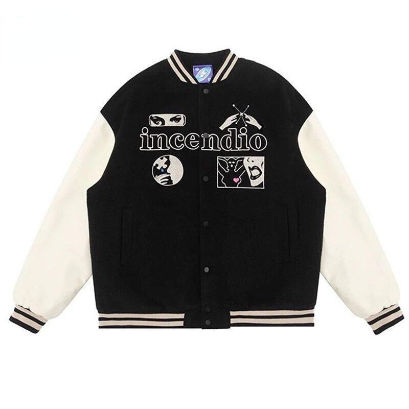 Varsity jacket noir-y2k streetwear