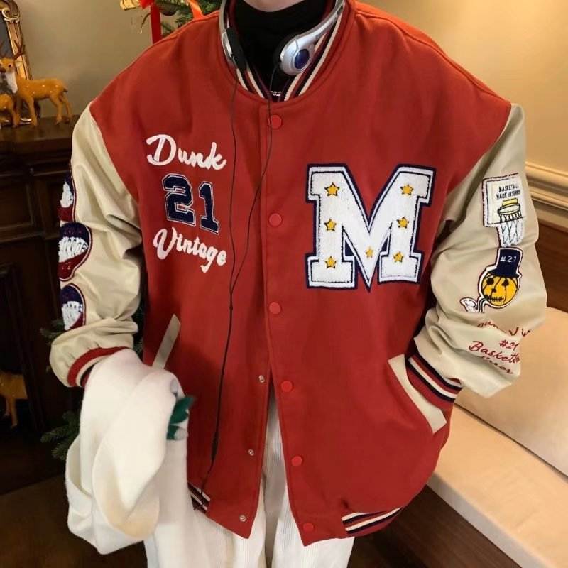 Varsity jacket rouge