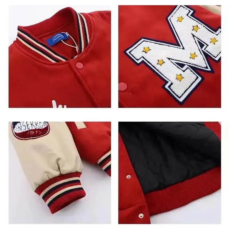 Varsity jacket rouge