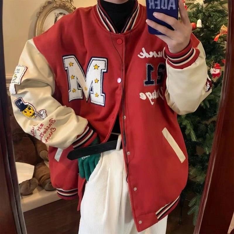 Varsity jacket rouge