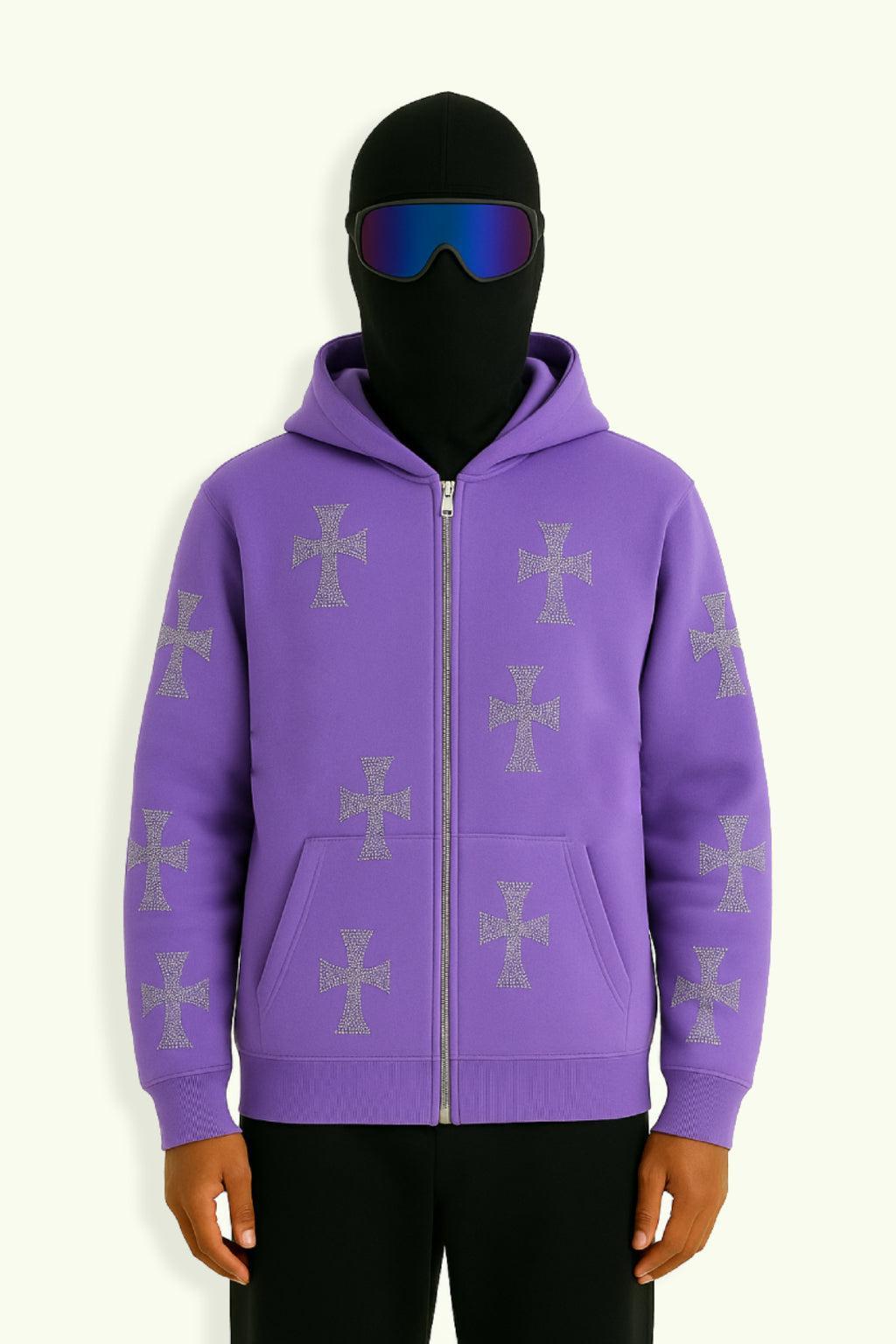 Veste avec croix strass brillante