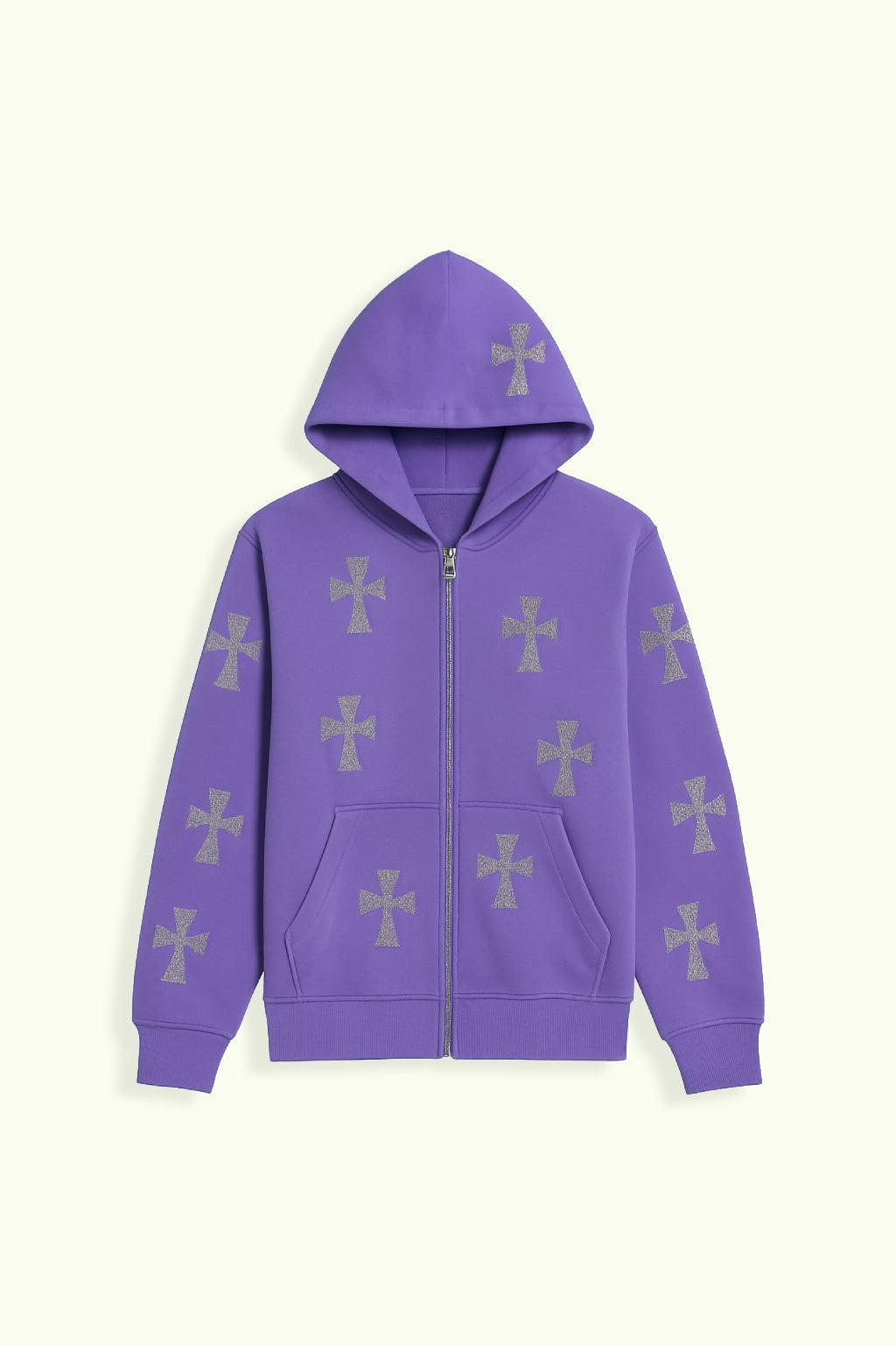Veste avec croix strass brillante