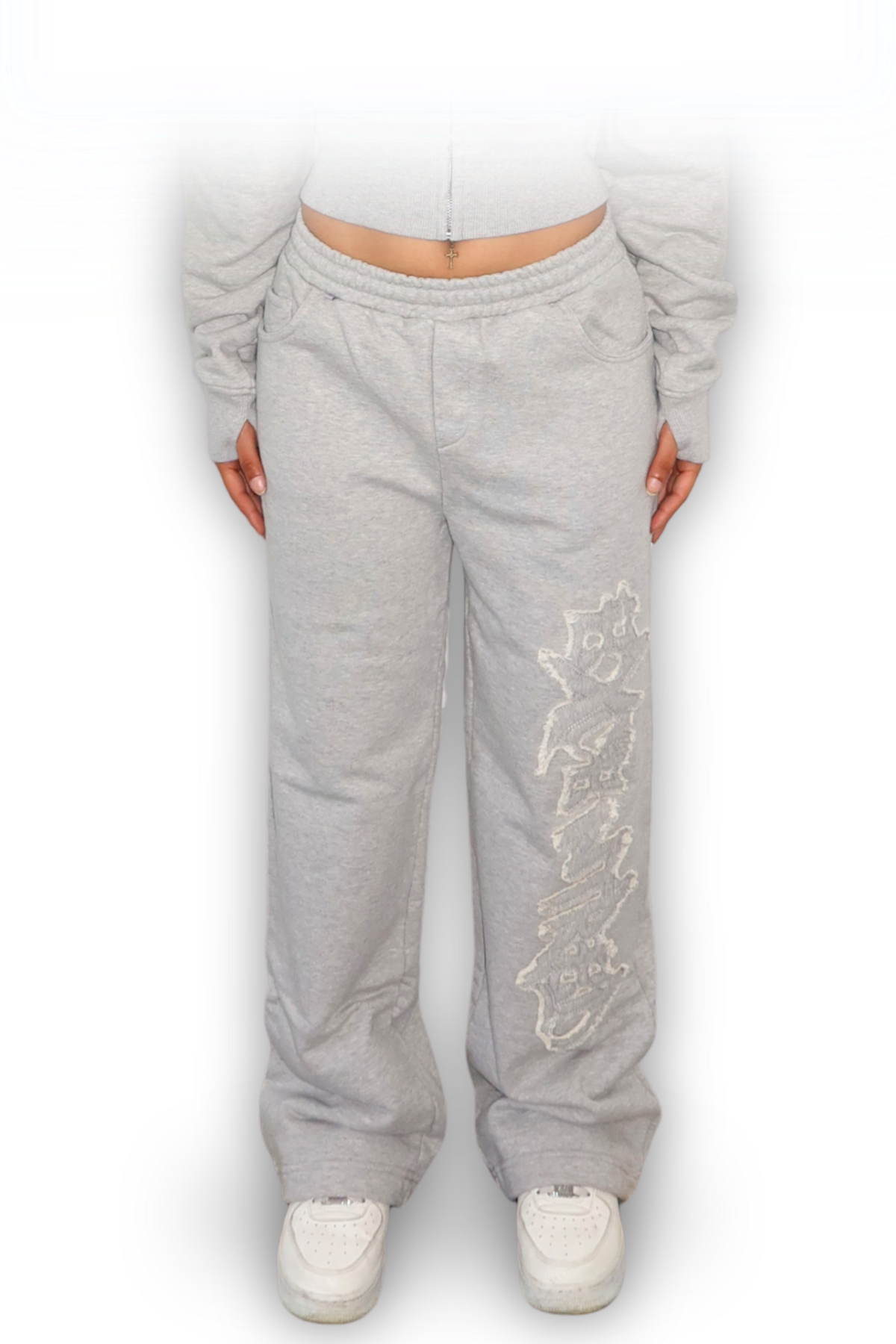 DISTRESSED WMNS JOGGER SMOKE GREY